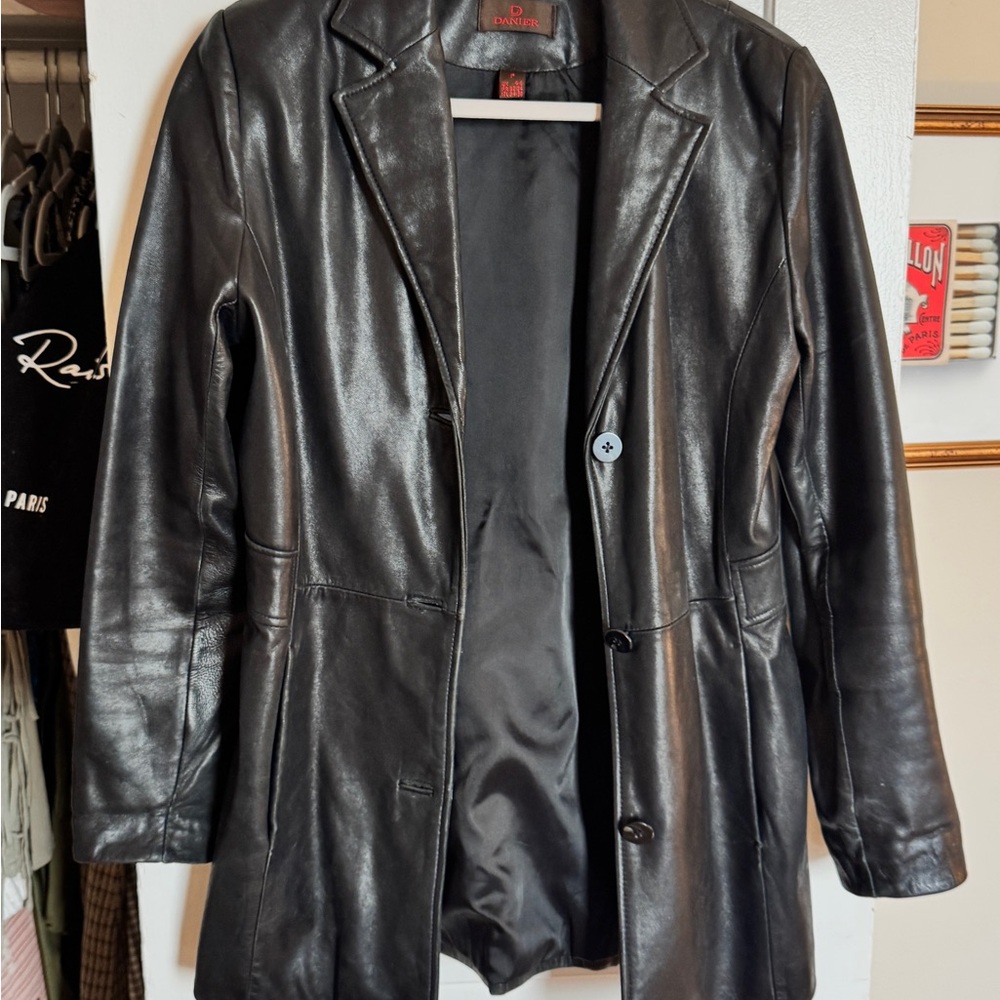 Danier Black Leather Motorcycle Jacket